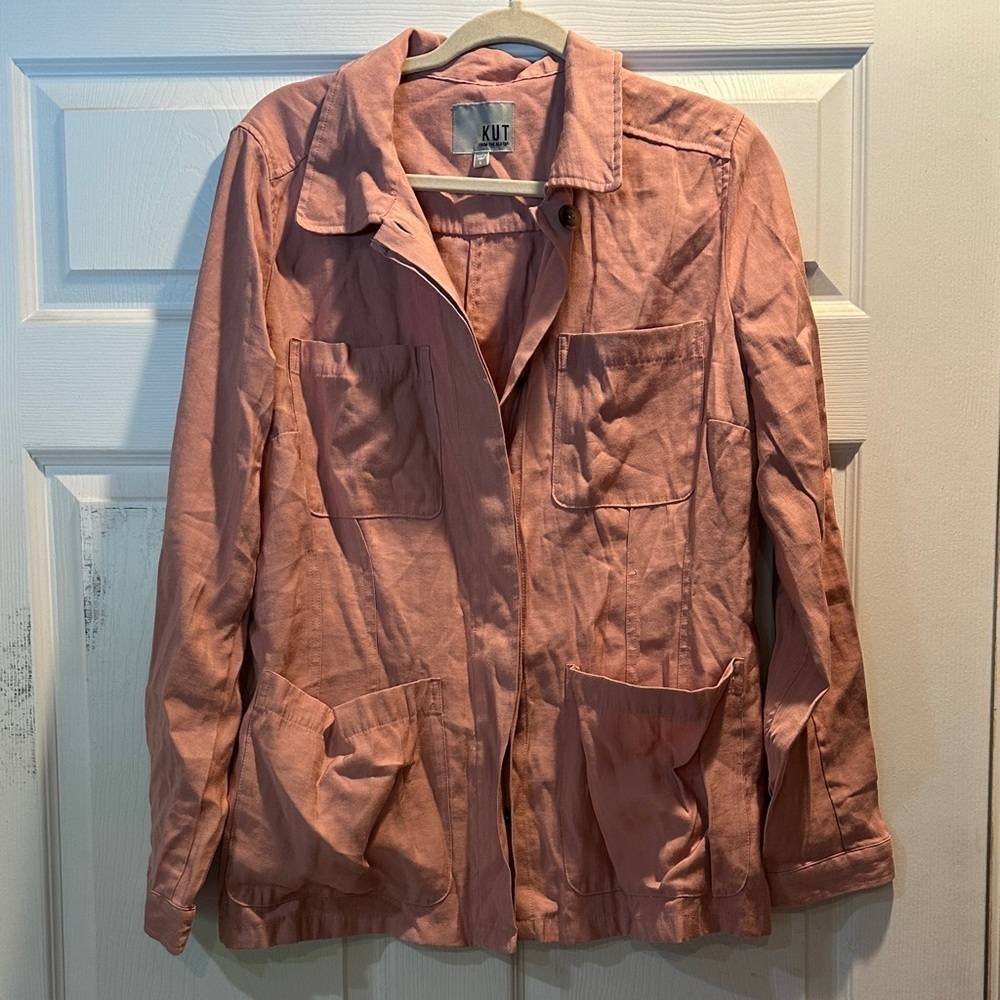 Kut From The Kloth Ren Mauve Pink Lightweight Jacket L  Barn Coat Fall
